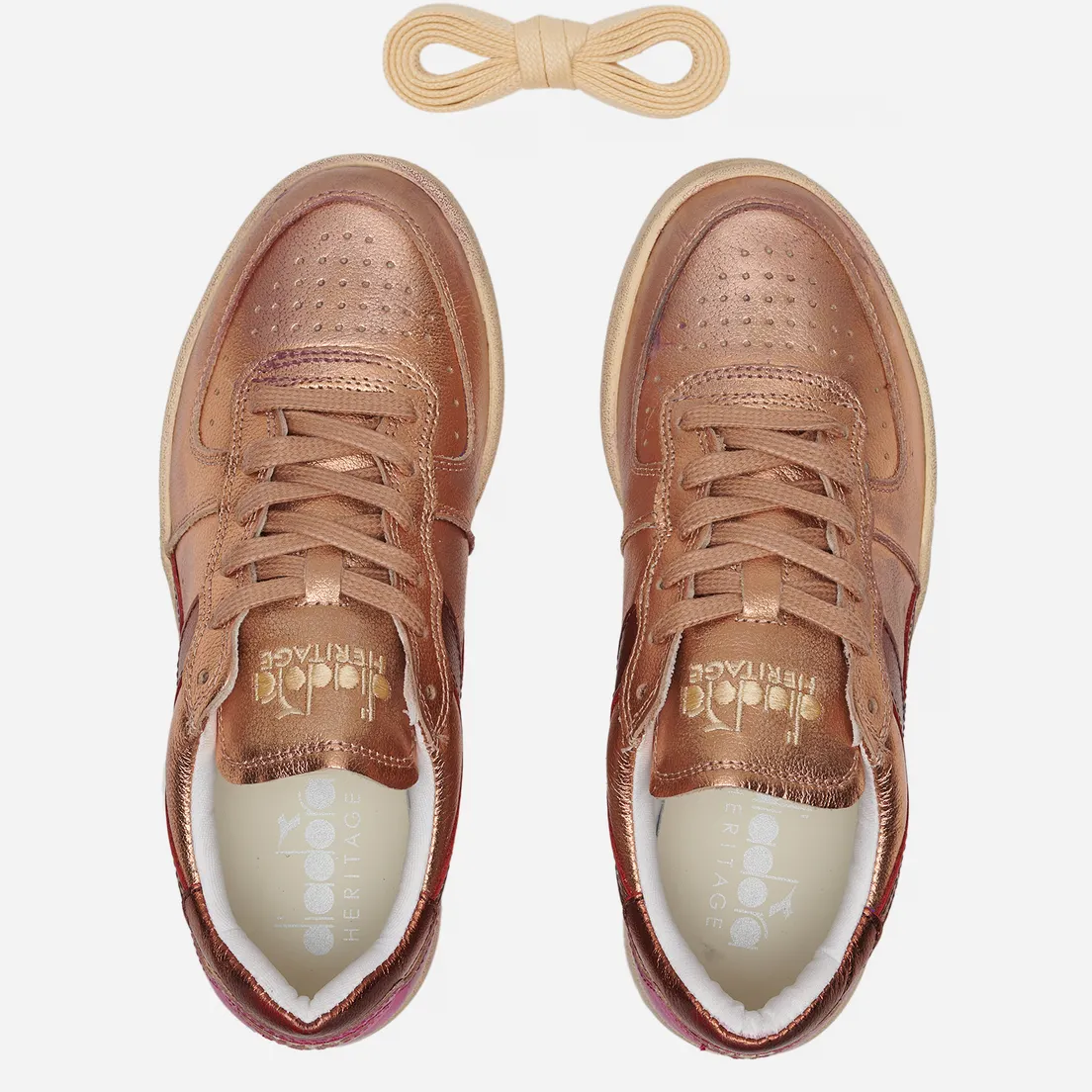 Diadora Heritage Женские кроссовки Mi Basket Row Metallic Used
