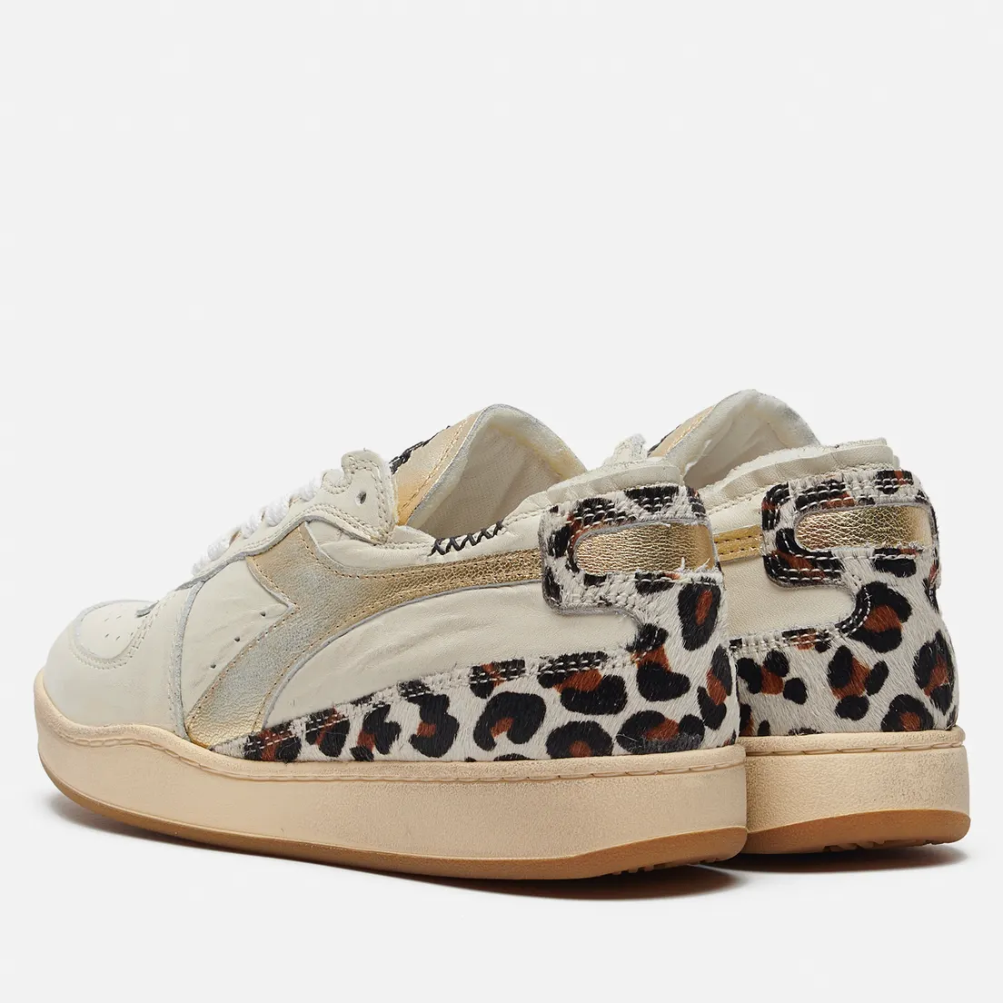 Diadora Heritage Женские кроссовки Mi Basket Row Cut Metallic Animalier