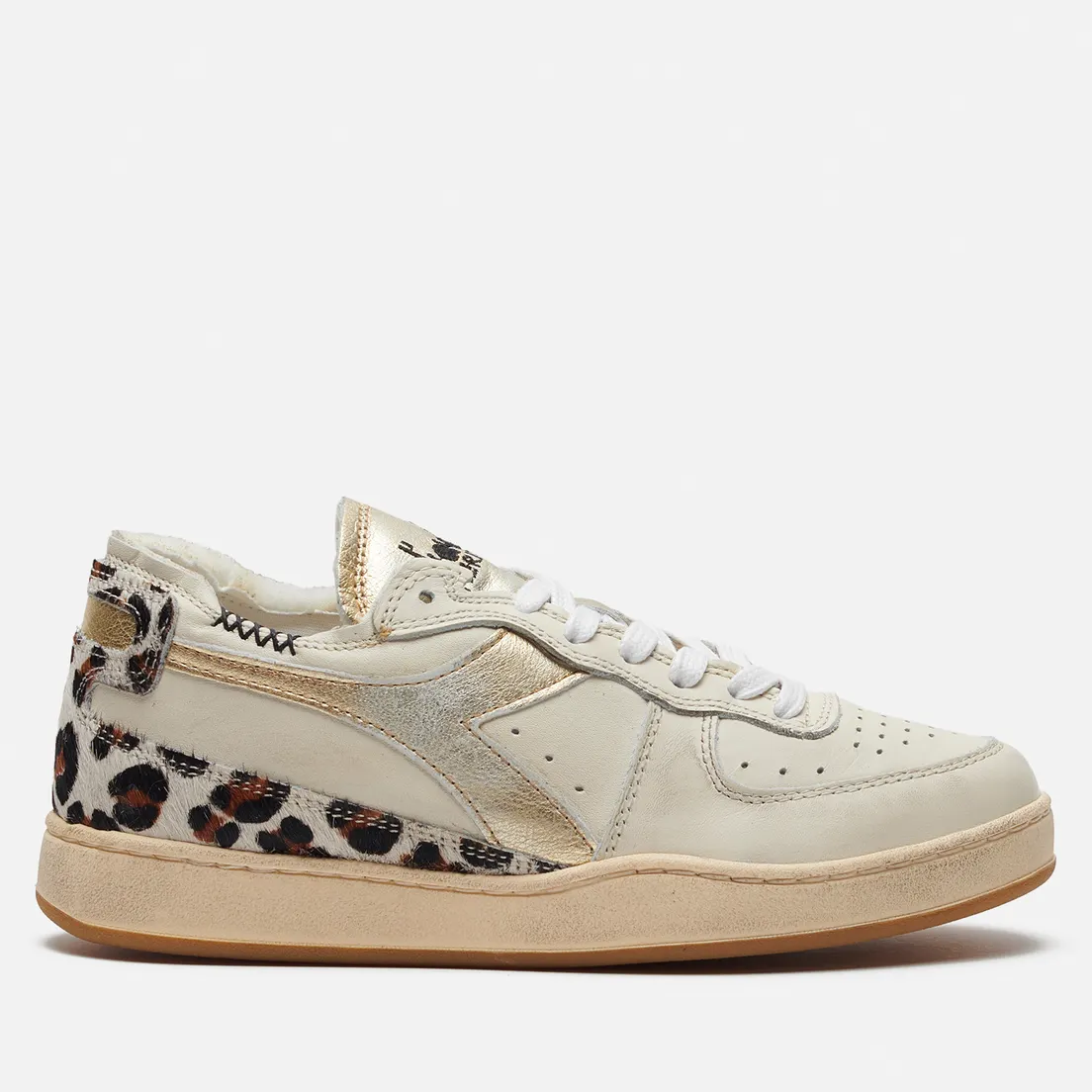 Diadora Heritage Женские кроссовки Mi Basket Row Cut Metallic Animalier