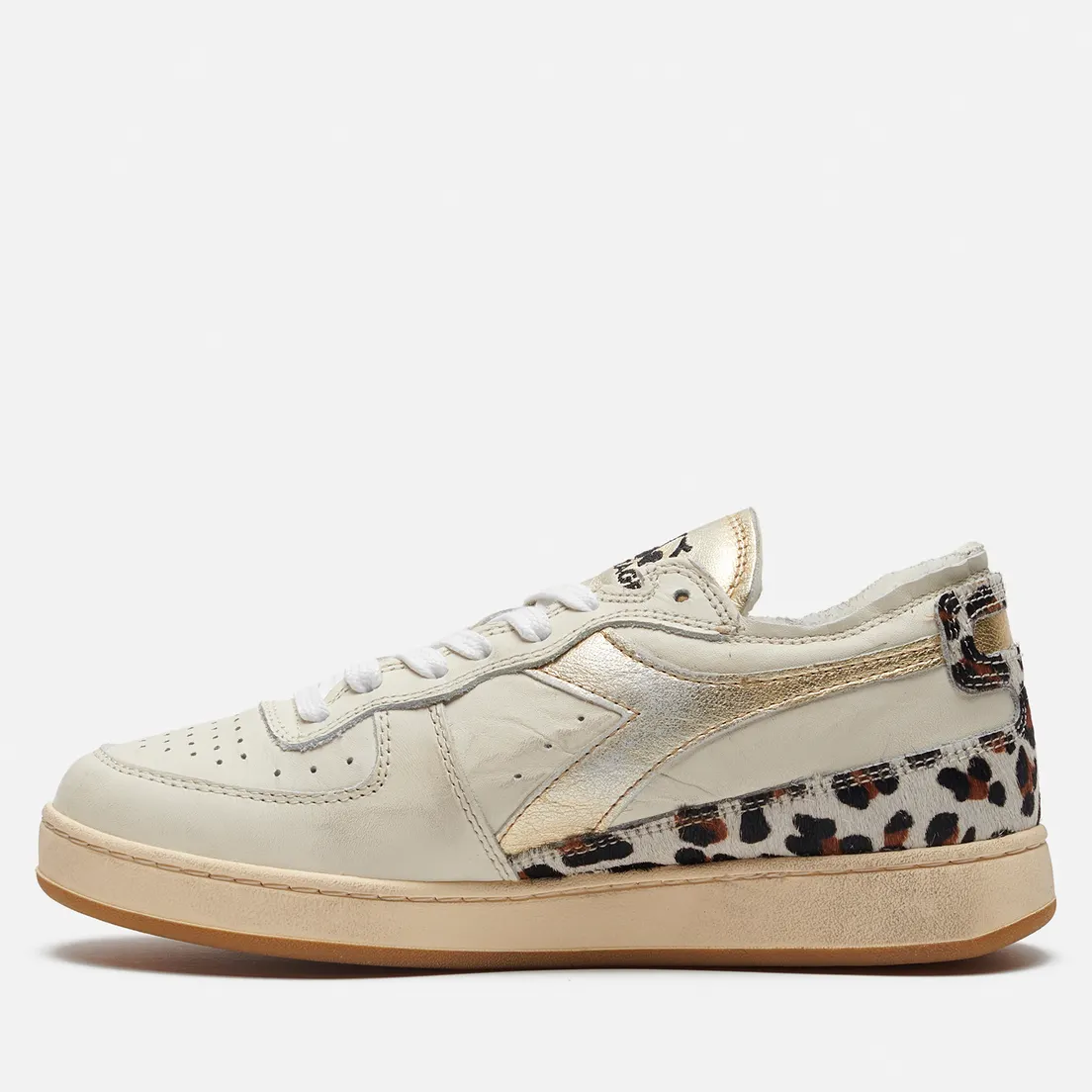 Diadora Heritage Женские кроссовки Mi Basket Row Cut Metallic Animalier