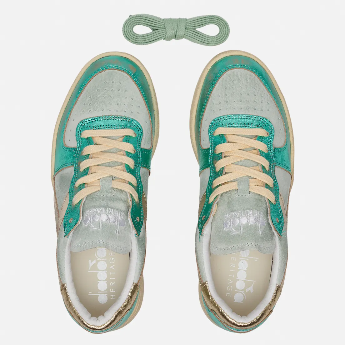 Diadora Heritage Женские кроссовки Mi Basket Low Metal Pigskin Used