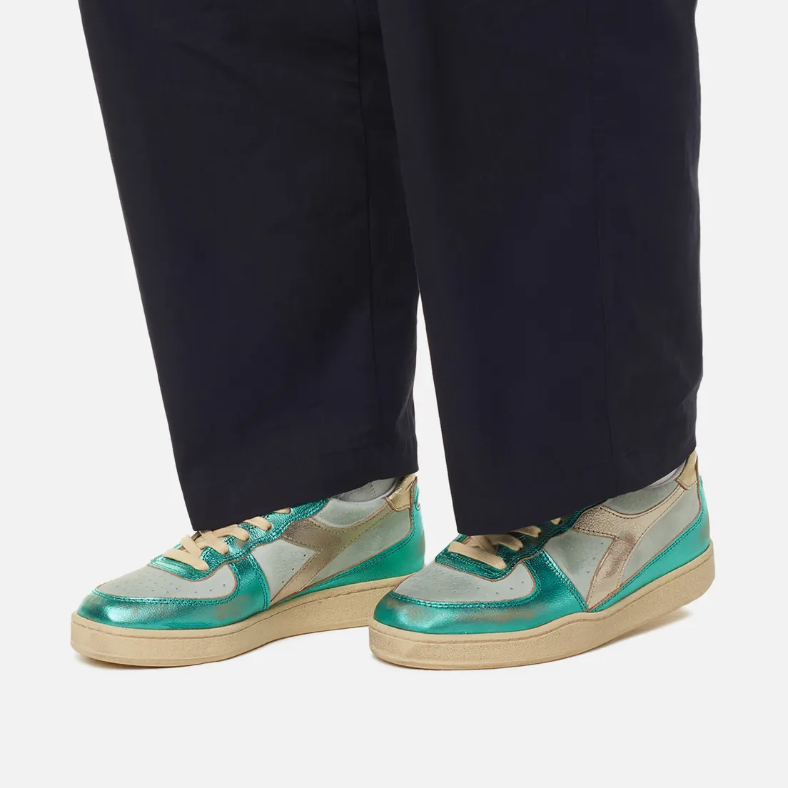 Diadora Heritage Женские кроссовки Mi Basket Low Metal Pigskin Used
