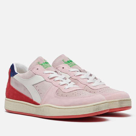 фото Кроссовки diadora heritage x pastiglie leone mi basket low lampone ita, цвет розовый, размер 36 eu