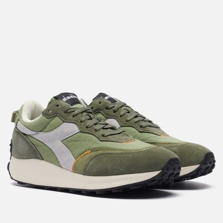 фото Мужские кроссовки diadora race suede sw, цвет оливковый, размер 40.5 eu