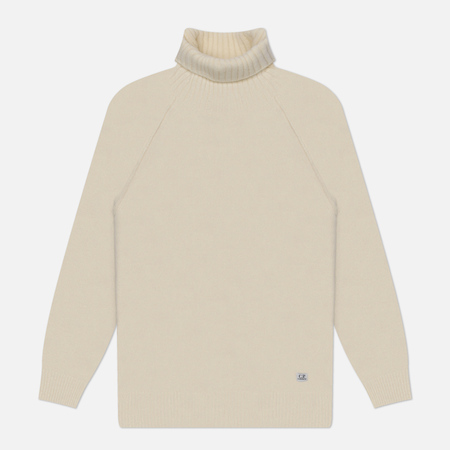 Мужской свитер C.P. Company Alpaca Wool Turtel Neck, цвет белый, размер S