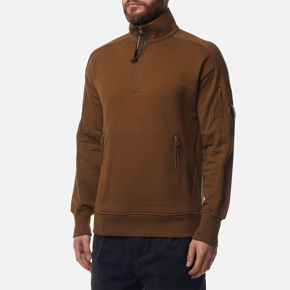 C.P. Company Мужская толстовка Diagonal Raised Fleece Half Zipped