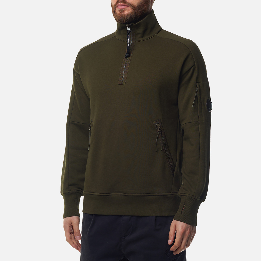 C.P. Company Мужская толстовка Diagonal Raised Fleece Half Zipped