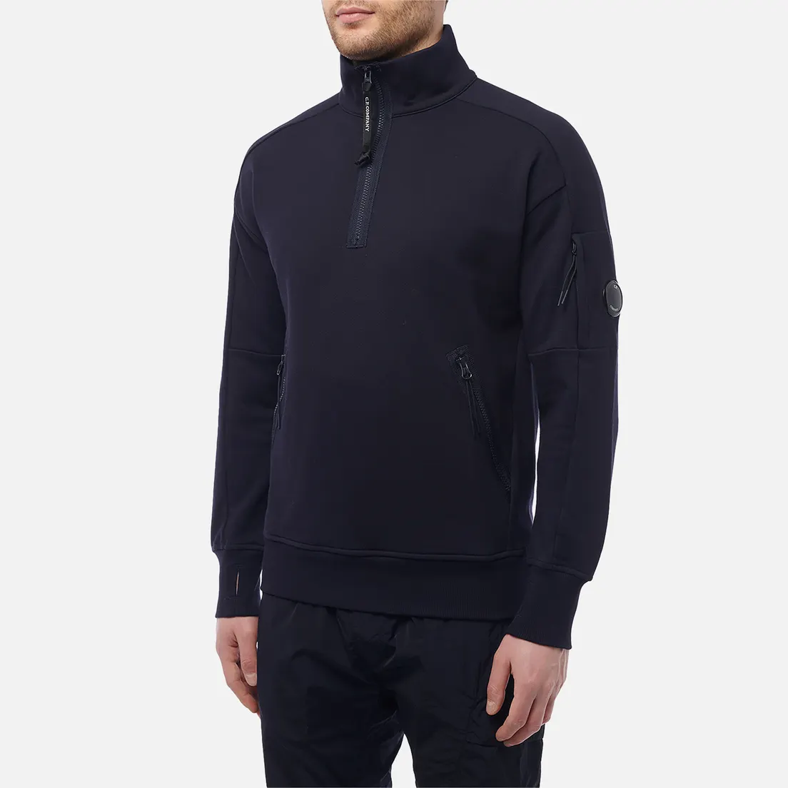 C.P. Company Мужская толстовка Diagonal Raised Fleece Half Zipped