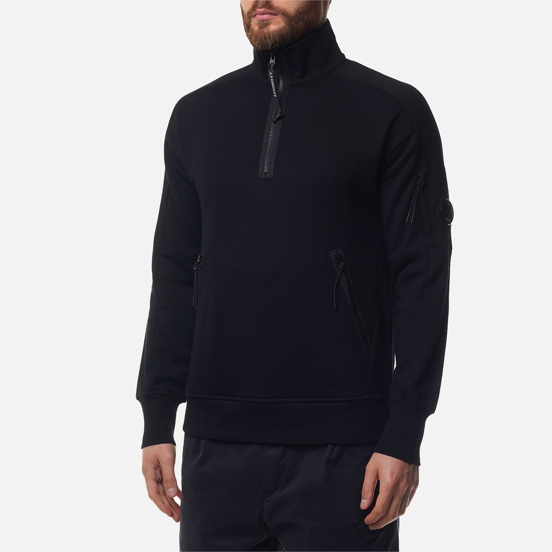 C.P. Company Мужская толстовка Diagonal Raised Fleece Half Zipped