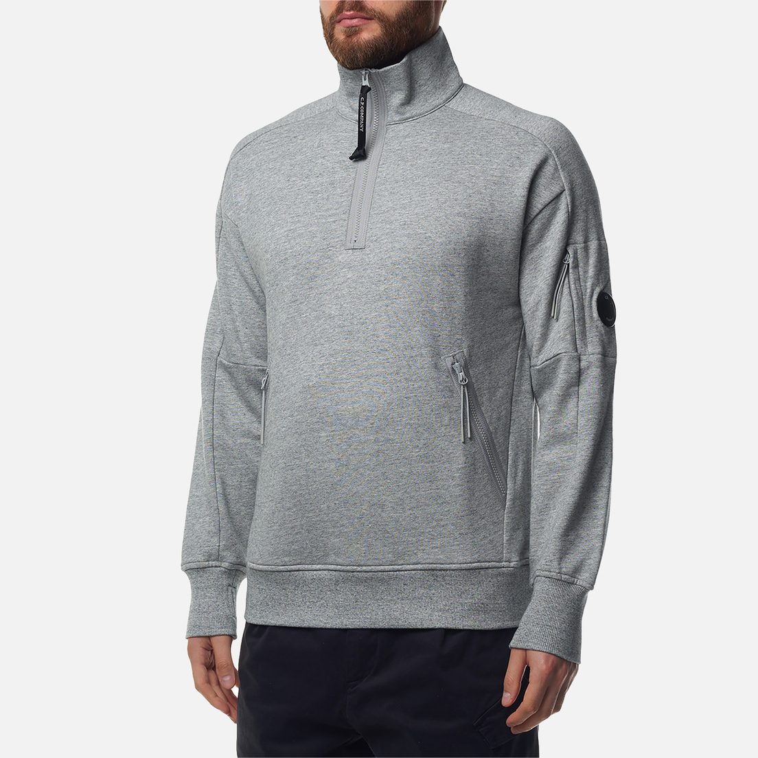 C.P. Company Мужская толстовка Diagonal Raised Fleece Half Zipped