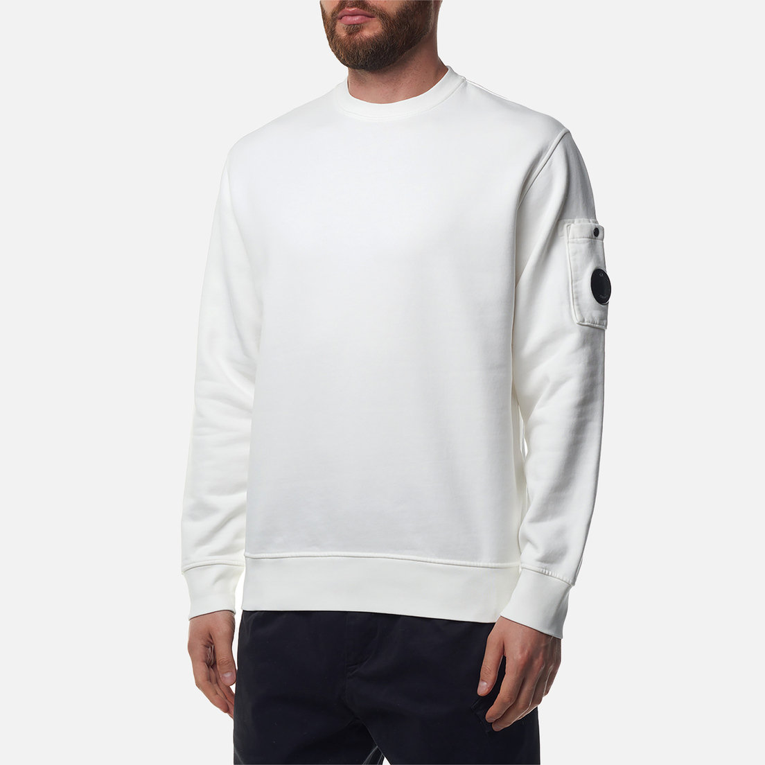 C.P. Company Мужская толстовка Brushed And Emerized Diagonal Fleece Lens Crew Neck