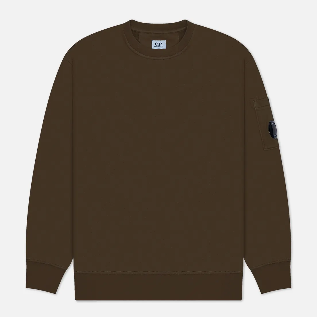 C.P. Company Мужская толстовка Brushed And Emerized Diagonal Fleece Lens Crew Neck