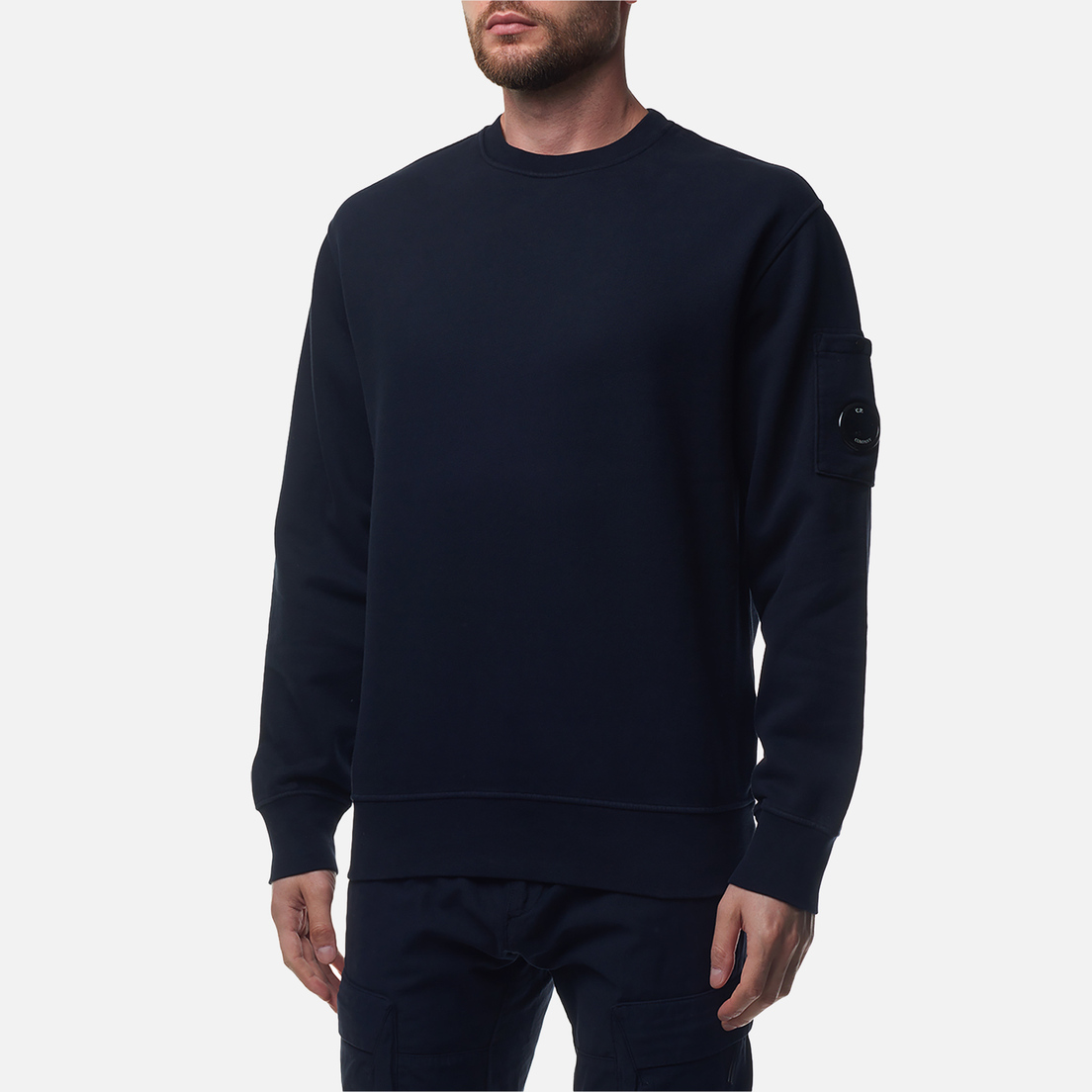 C.P. Company Мужская толстовка Brushed And Emerized Diagonal Fleece Lens Crew Neck