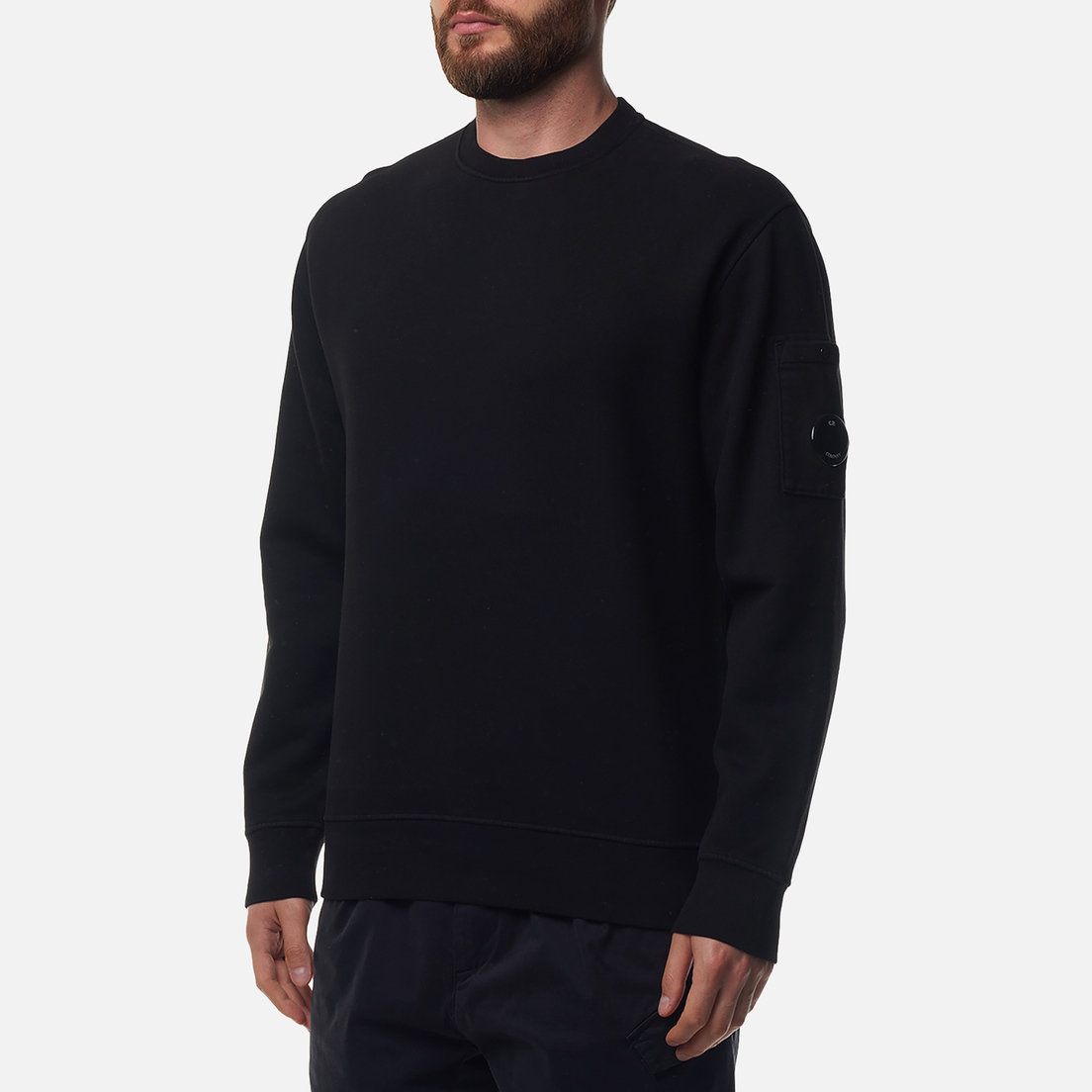 C.P. Company Мужская толстовка Brushed And Emerized Diagonal Fleece Lens Crew Neck