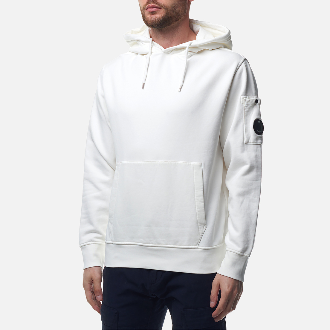 C.P. Company Мужская толстовка Brushed And Emerized Diagonal Fleece Lens Hoodie