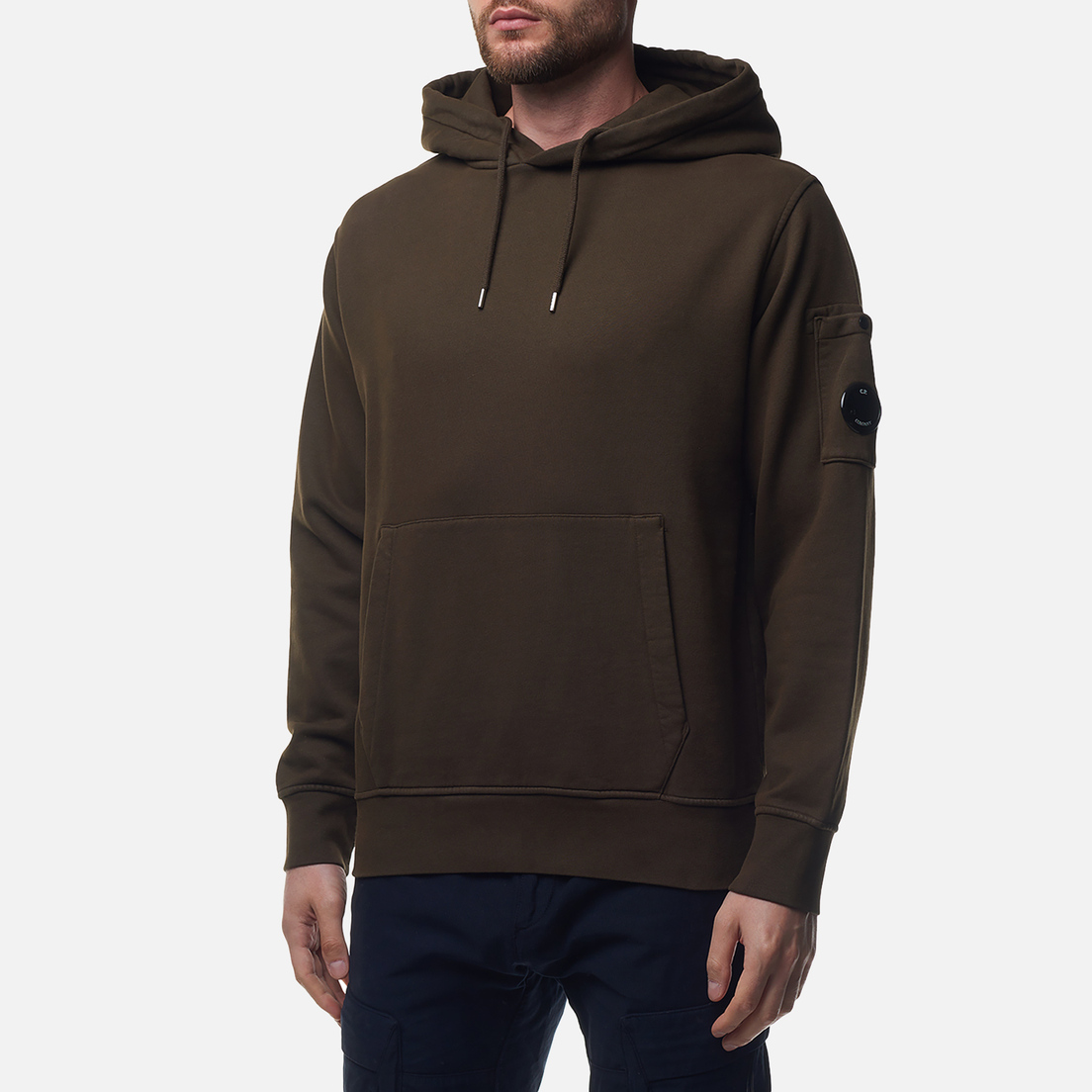 C.P. Company Мужская толстовка Brushed And Emerized Diagonal Fleece Lens Hoodie