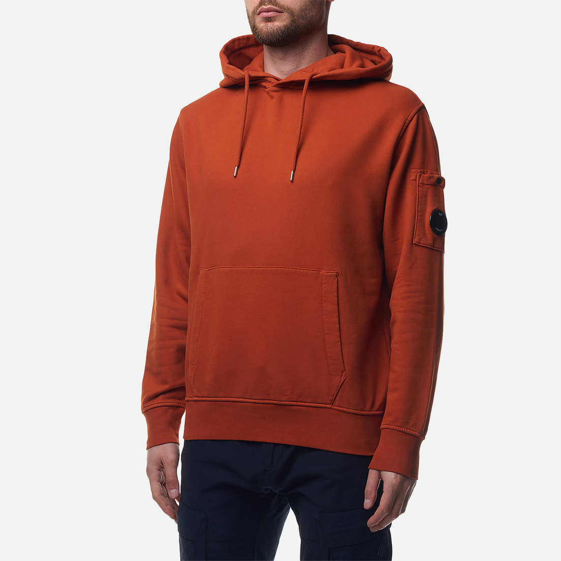 C.P. Company Мужская толстовка Brushed And Emerized Diagonal Fleece Lens Hoodie