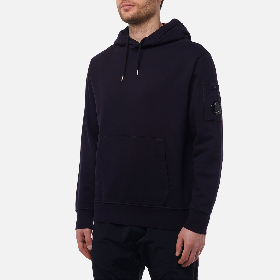 C.P. Company Мужская толстовка Brushed And Emerized Diagonal Fleece Lens Hoodie