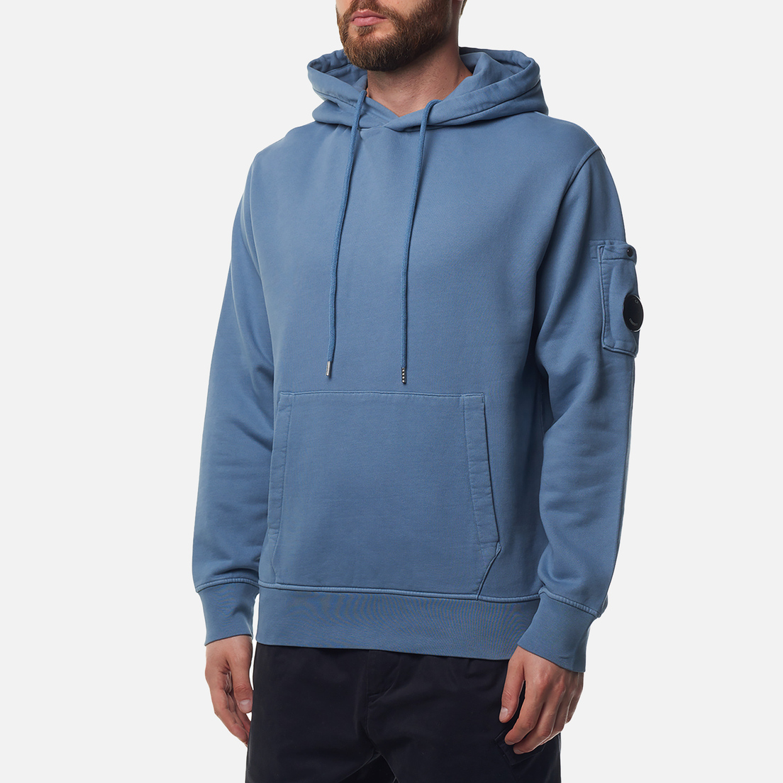 C.P. Company Мужская толстовка Brushed And Emerized Diagonal Fleece Lens Hoodie