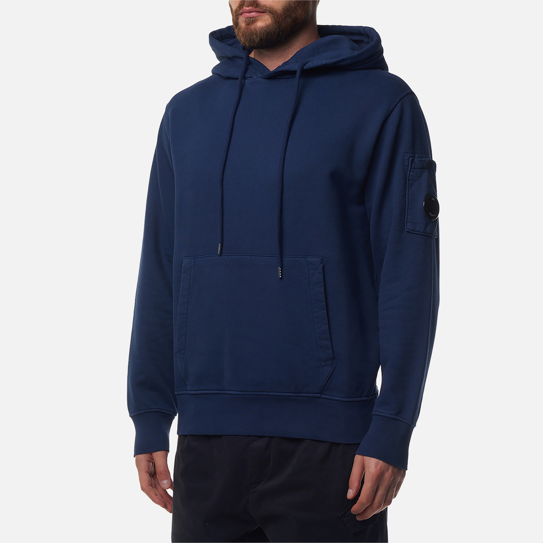 C.P. Company Мужская толстовка Brushed And Emerized Diagonal Fleece Lens Hoodie