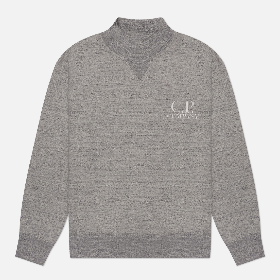 C.P. Company Мужская толстовка Japanese Melange Fleece Logo Turtle Neck