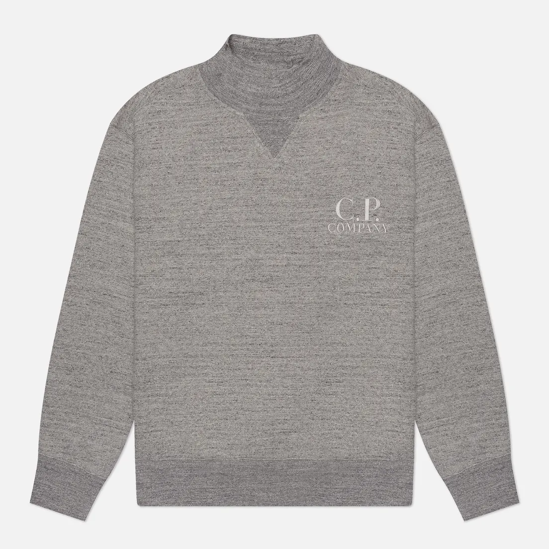 C.P. Company Мужская толстовка Japanese Melange Fleece Logo Turtle Neck