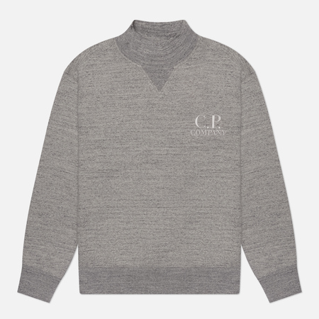 Мужская толстовка C.P. Company Japanese Melange Fleece Logo Turtle Neck, цвет серый, размер S