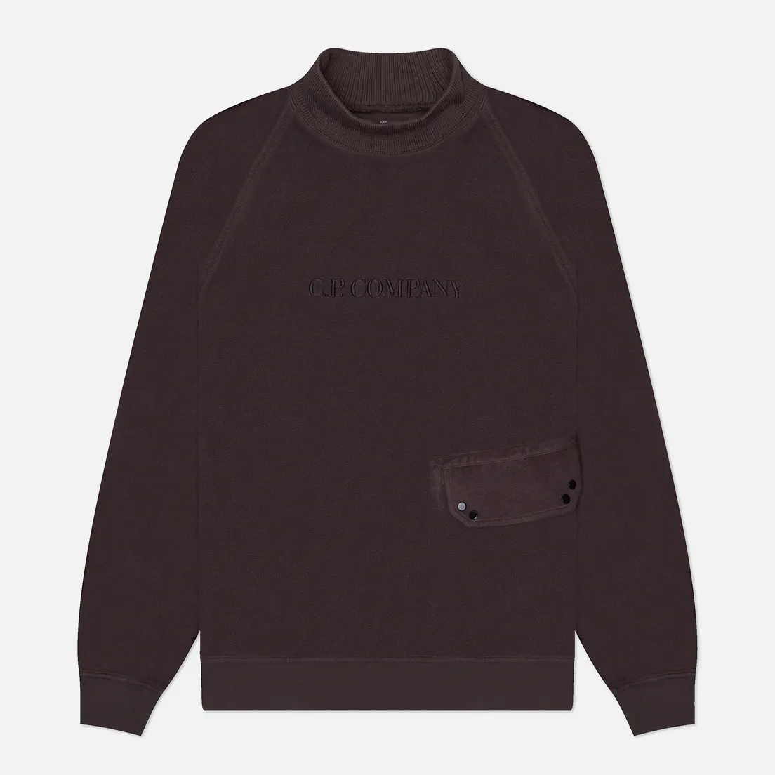 C.P. Company Мужская толстовка Reverse Brushed & Emerized Diagonal Fleece Mixed Funnel Neck