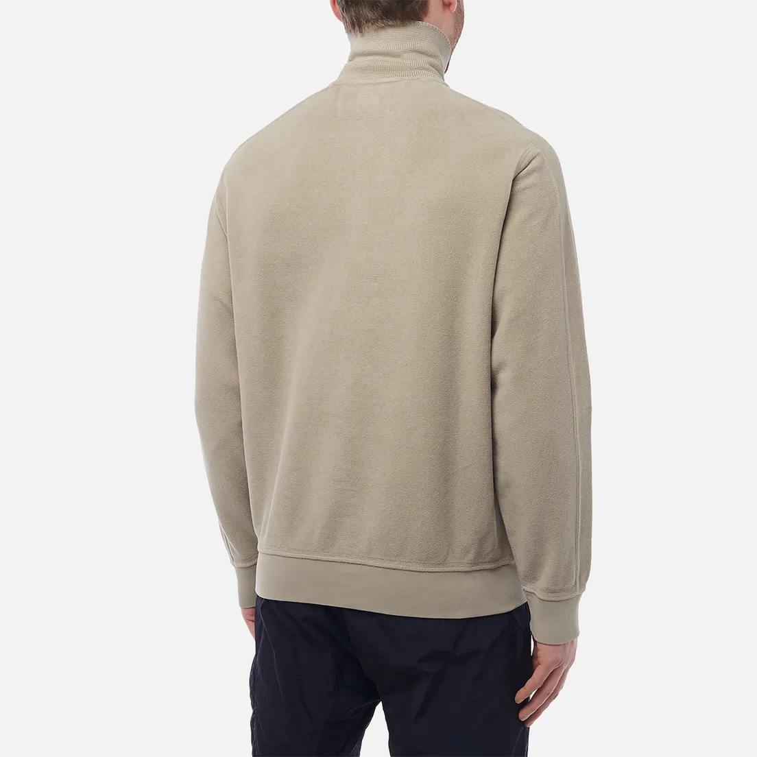 C.P. Company Мужская толстовка Reverse Brushed & Emerized Diagonal Fleece Mixed Half Zipped