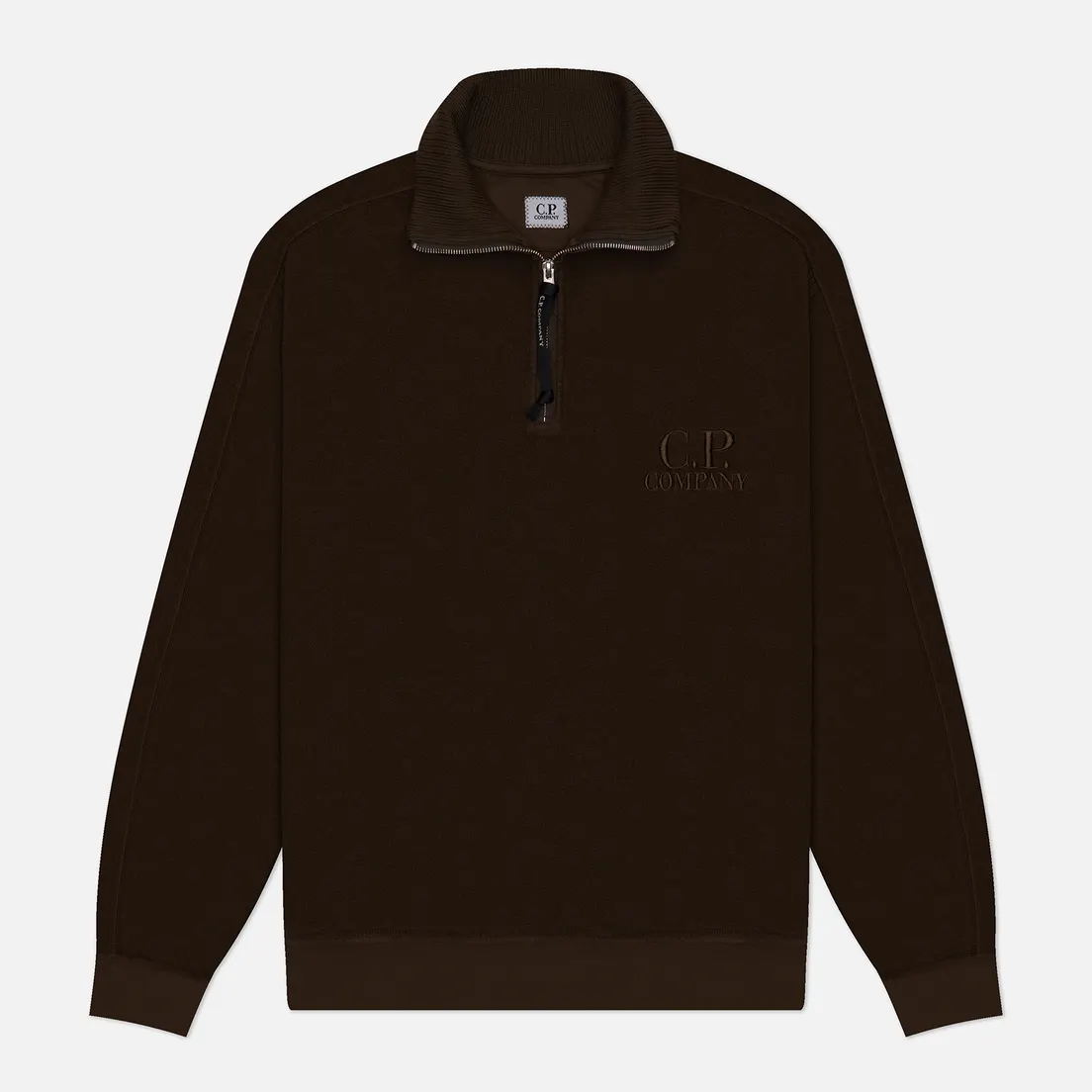 C.P. Company Мужская толстовка Reverse Brushed & Emerized Diagonal Fleece Mixed Half Zipped