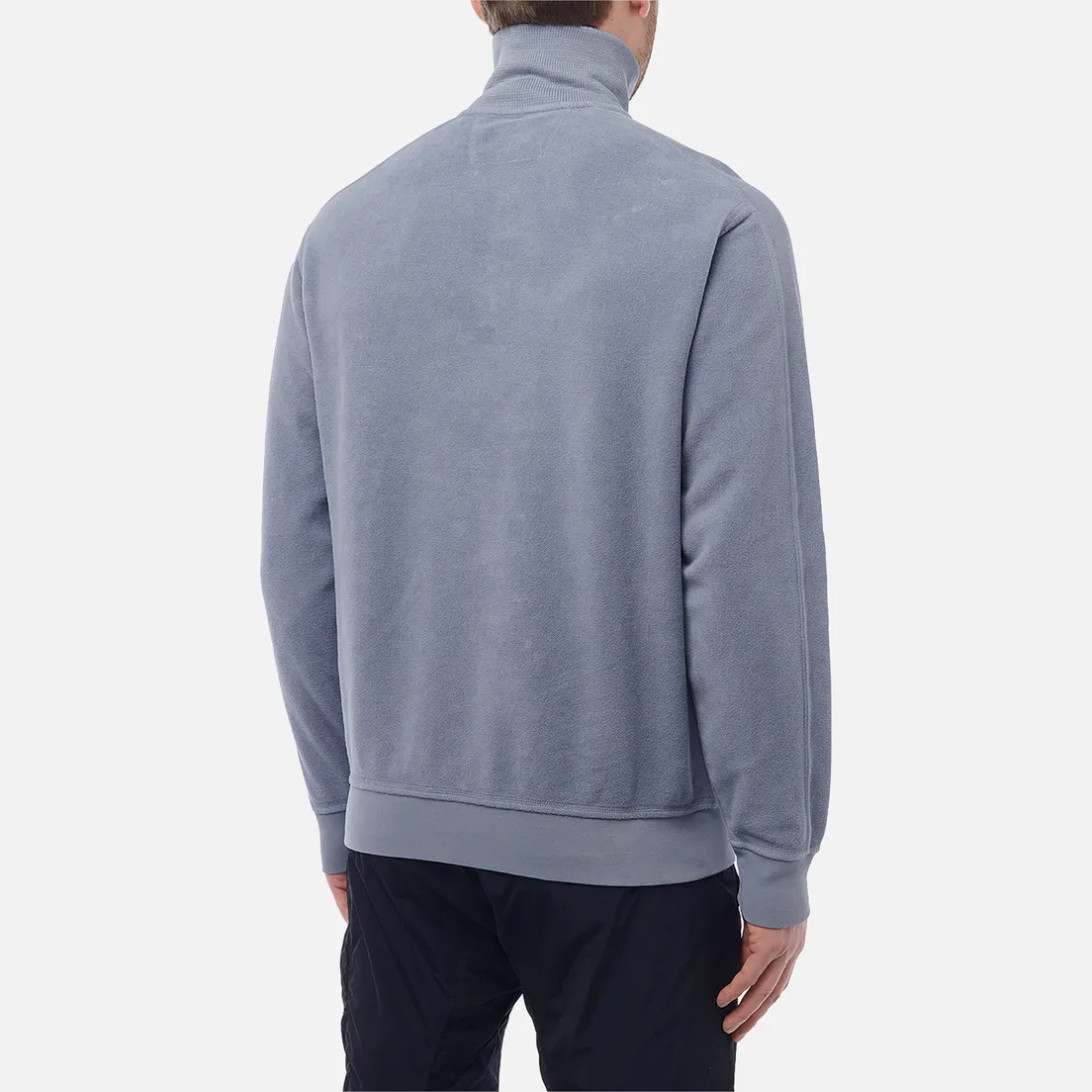 C.P. Company Мужская толстовка Reverse Brushed & Emerized Diagonal Fleece Mixed Half Zipped