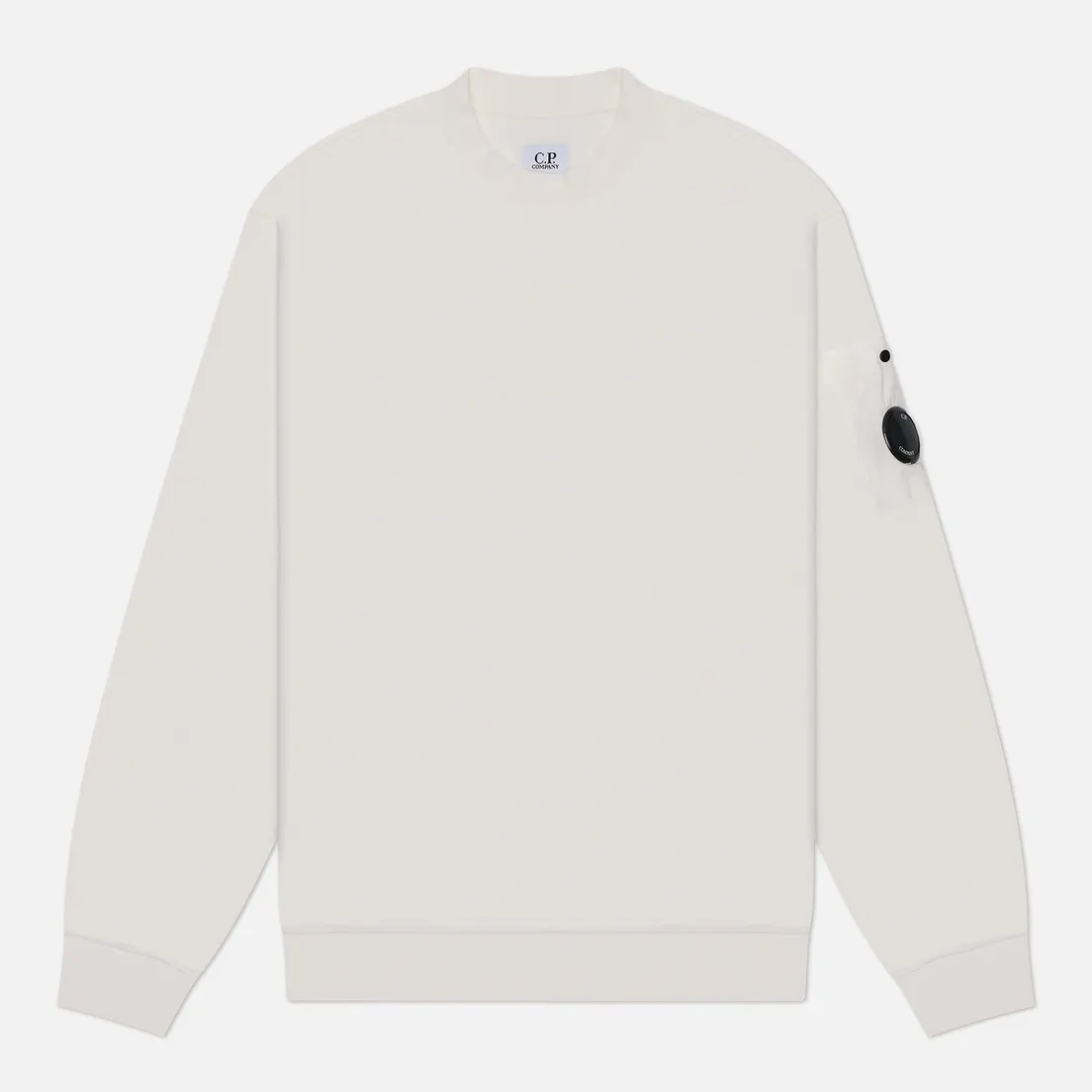 C.P. Company Мужская толстовка Reverse Brushed & Emerized Diagonal Fleece Mixed Crew Neck