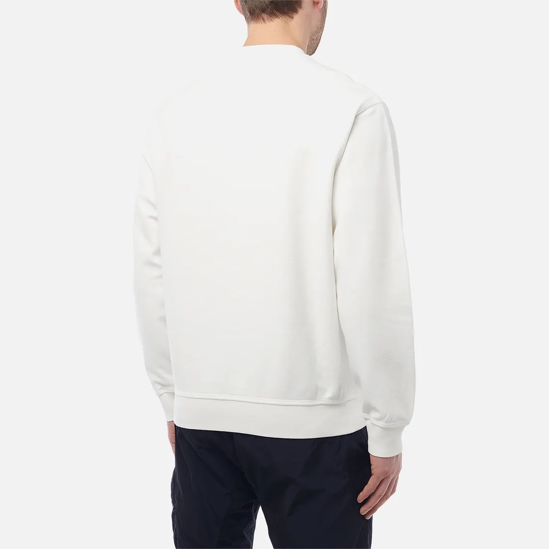 C.P. Company Мужская толстовка Reverse Brushed & Emerized Diagonal Fleece Mixed Crew Neck