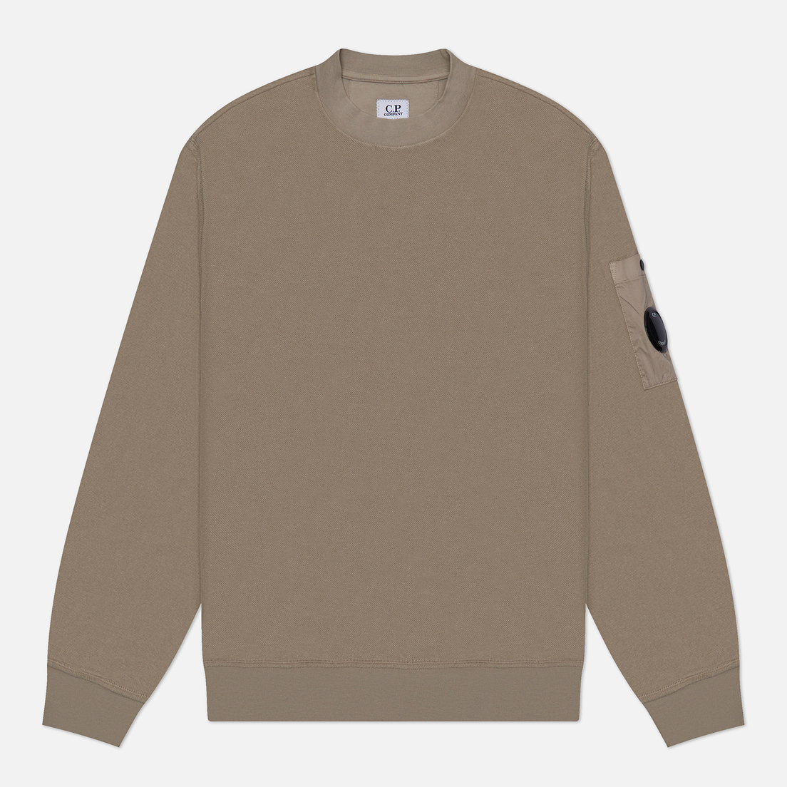 C.P. Company Мужская толстовка Reverse Brushed & Emerized Diagonal Fleece Mixed Crew Neck