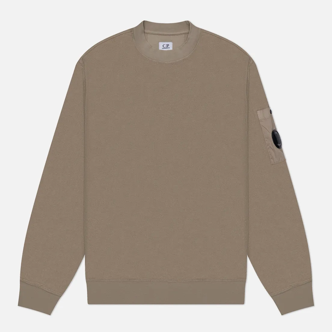 C.P. Company Мужская толстовка Reverse Brushed & Emerized Diagonal Fleece Mixed Crew Neck