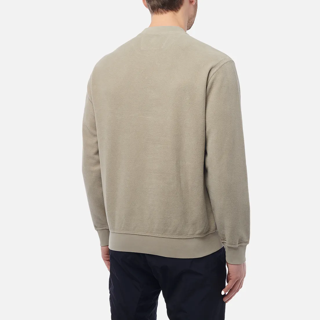 C.P. Company Мужская толстовка Reverse Brushed & Emerized Diagonal Fleece Mixed Crew Neck
