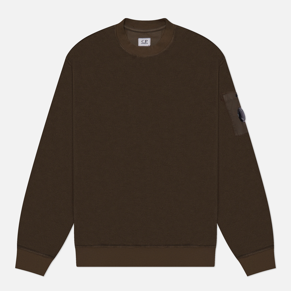 C.P. Company Мужская толстовка Reverse Brushed & Emerized Diagonal Fleece Mixed Crew Neck