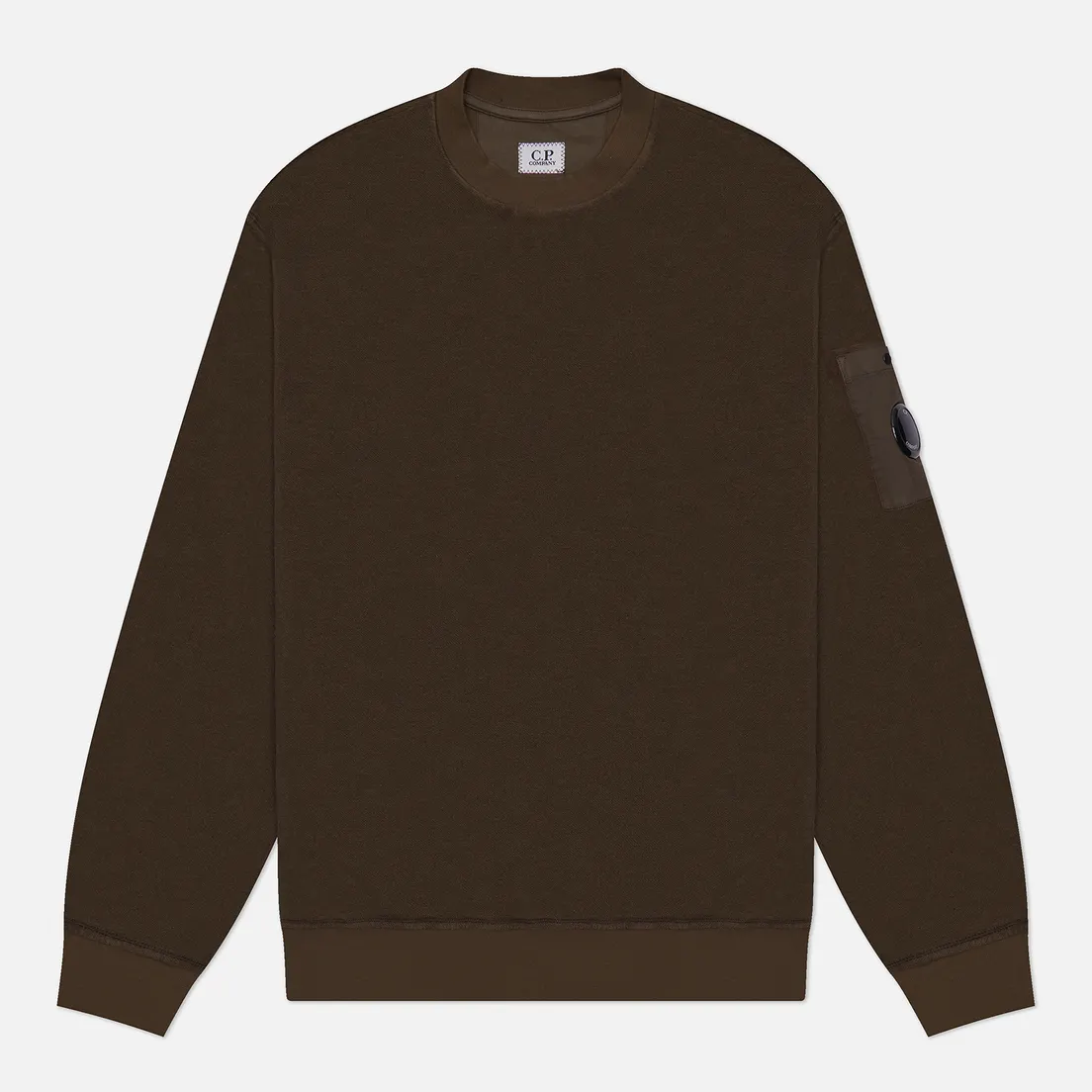 C.P. Company Мужская толстовка Reverse Brushed & Emerized Diagonal Fleece Mixed Crew Neck