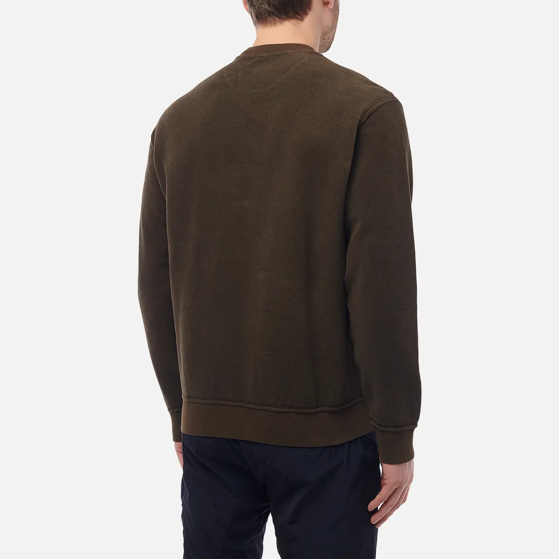 C.P. Company Мужская толстовка Reverse Brushed & Emerized Diagonal Fleece Mixed Crew Neck