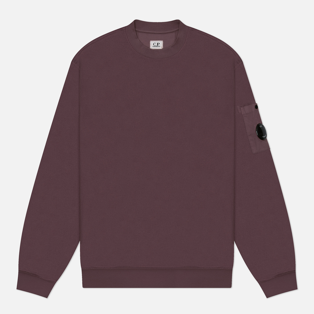 C.P. Company Мужская толстовка Reverse Brushed & Emerized Diagonal Fleece Mixed Crew Neck