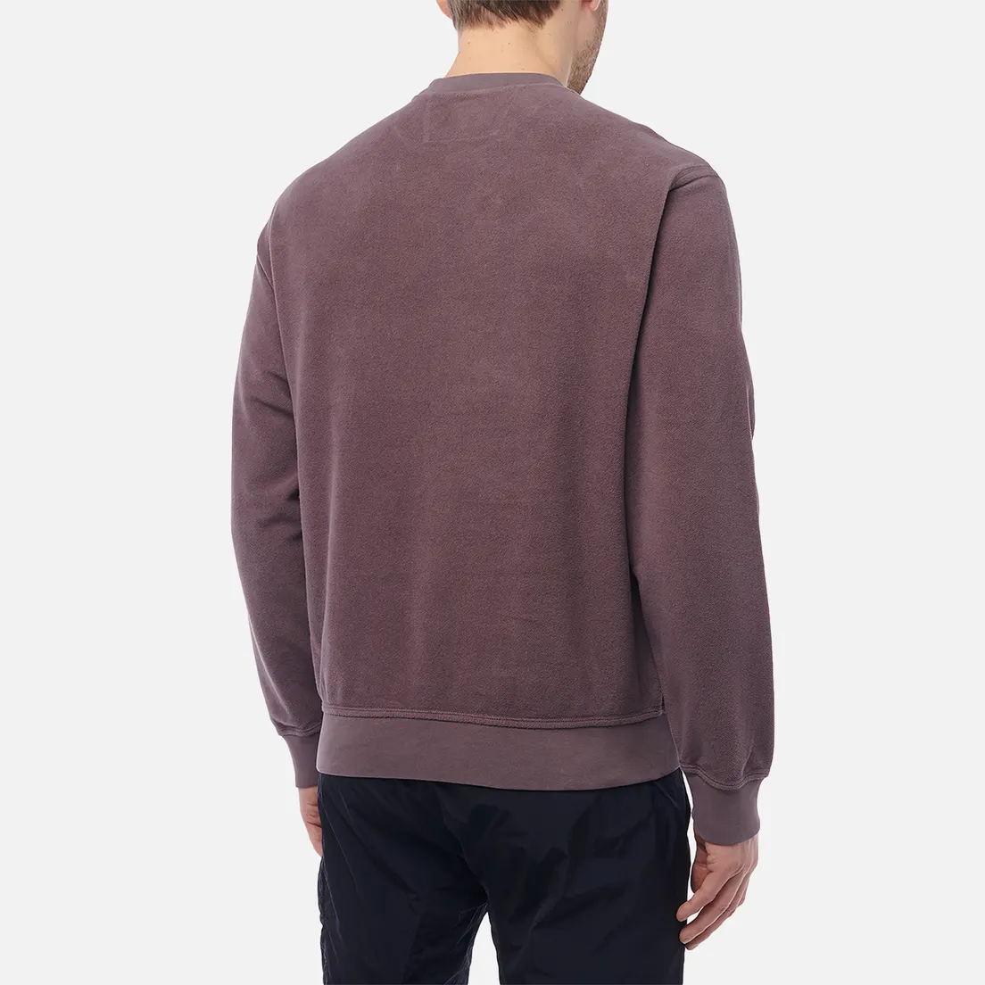 C.P. Company Мужская толстовка Reverse Brushed & Emerized Diagonal Fleece Mixed Crew Neck