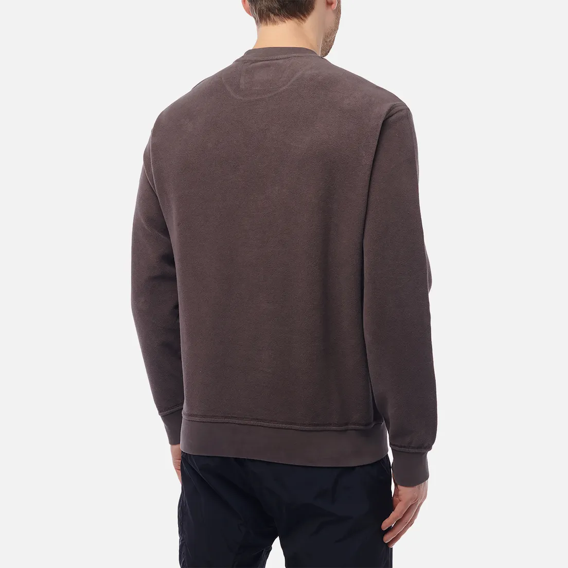 C.P. Company Мужская толстовка Reverse Brushed & Emerized Diagonal Fleece Mixed Crew Neck