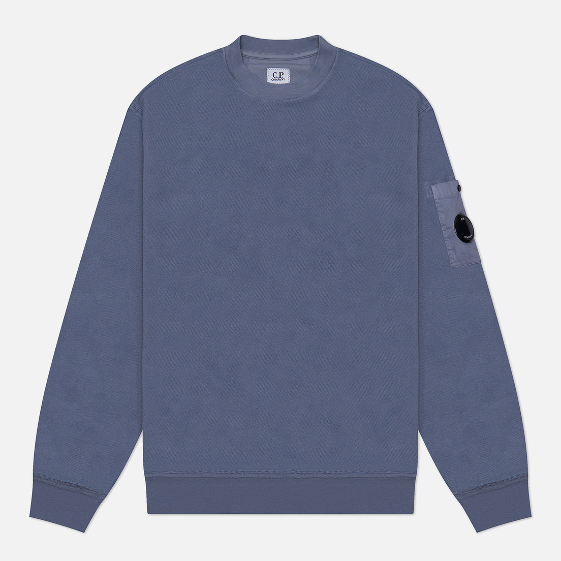 C.P. Company Мужская толстовка Reverse Brushed & Emerized Diagonal Fleece Mixed Crew Neck