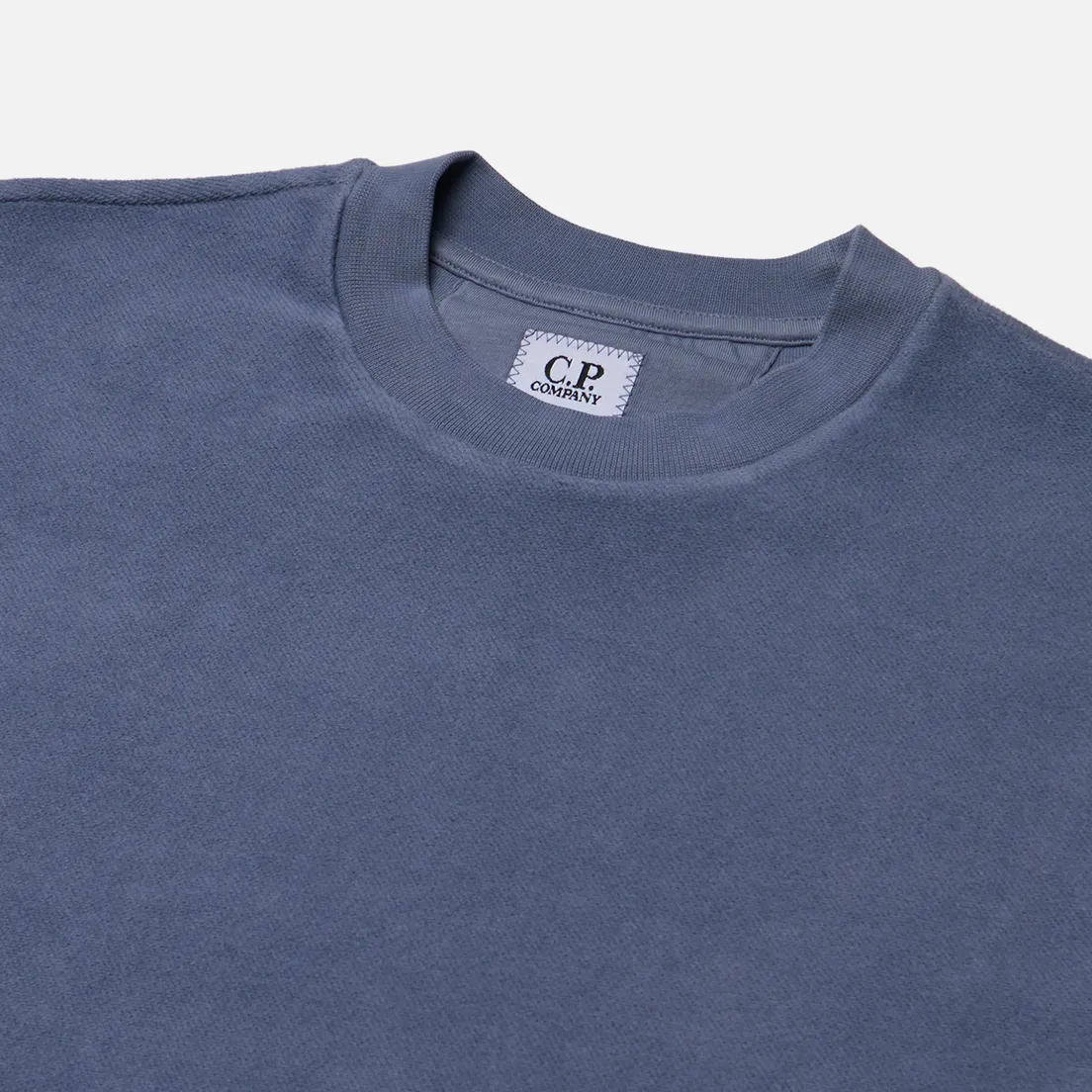 C.P. Company Мужская толстовка Reverse Brushed & Emerized Diagonal Fleece Mixed Crew Neck