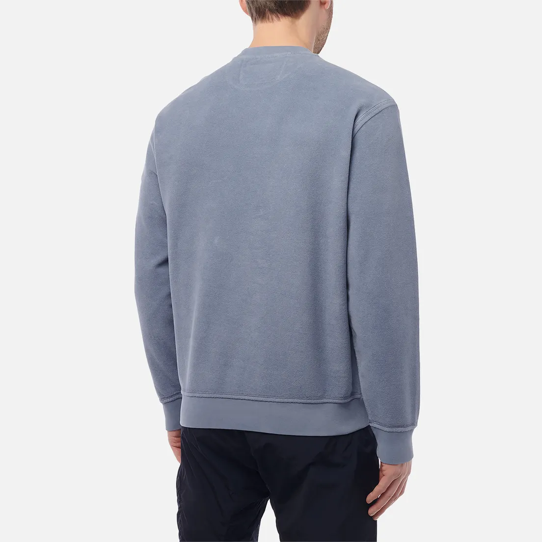 C.P. Company Мужская толстовка Reverse Brushed & Emerized Diagonal Fleece Mixed Crew Neck