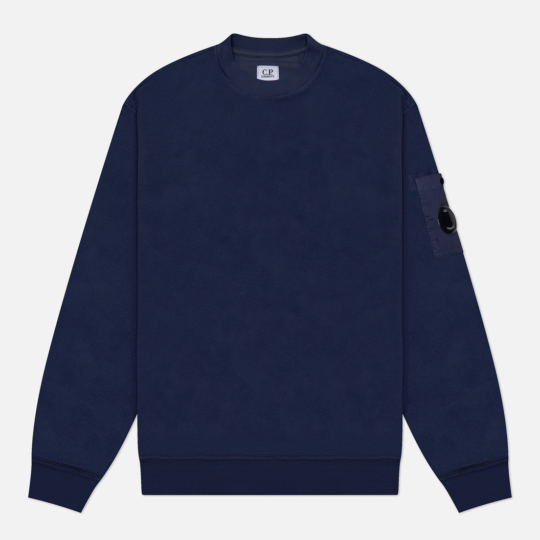 C.P. Company Мужская толстовка Reverse Brushed & Emerized Diagonal Fleece Mixed Crew Neck