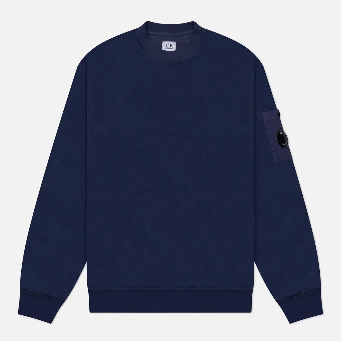 C.P. Company Мужская толстовка Reverse Brushed & Emerized Diagonal Fleece Mixed Crew Neck