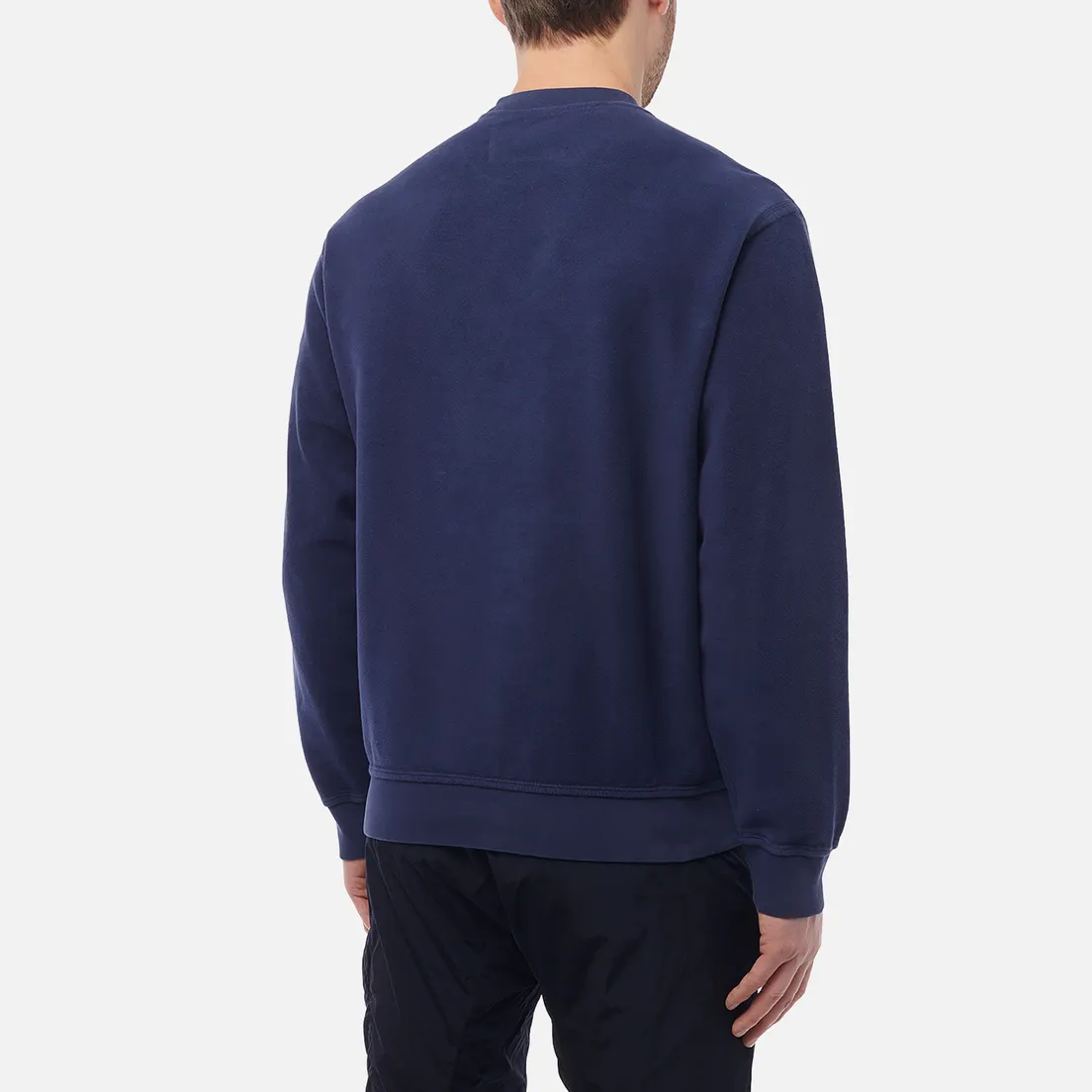 C.P. Company Мужская толстовка Reverse Brushed & Emerized Diagonal Fleece Mixed Crew Neck