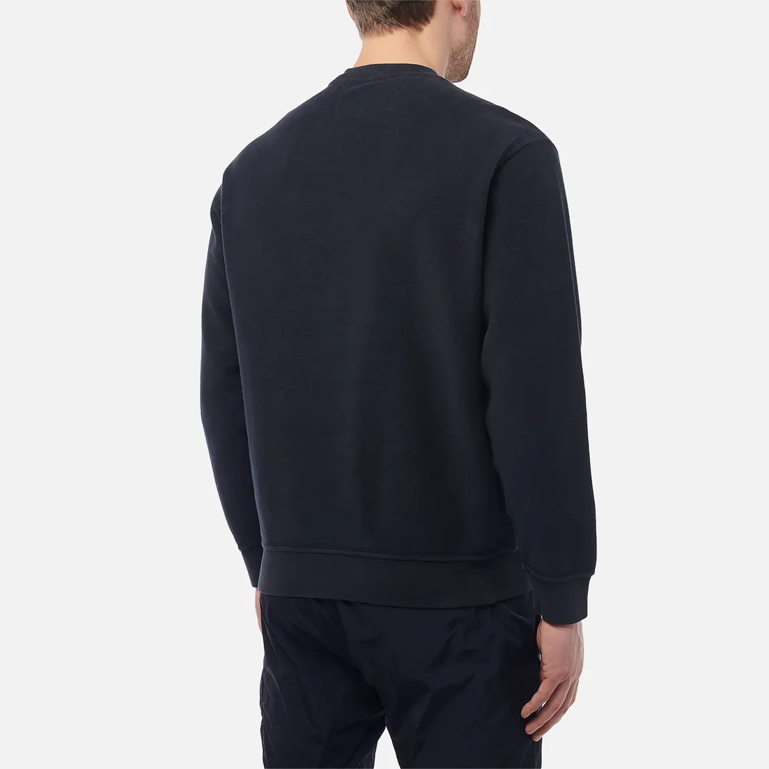 C.P. Company Мужская толстовка Reverse Brushed & Emerized Diagonal Fleece Mixed Crew Neck