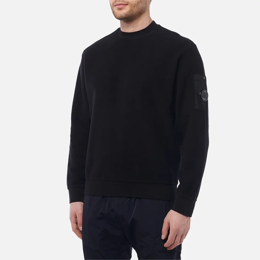 C.P. Company Мужская толстовка Reverse Brushed & Emerized Diagonal Fleece Mixed Crew Neck